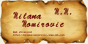 Milana Momirović vizit kartica